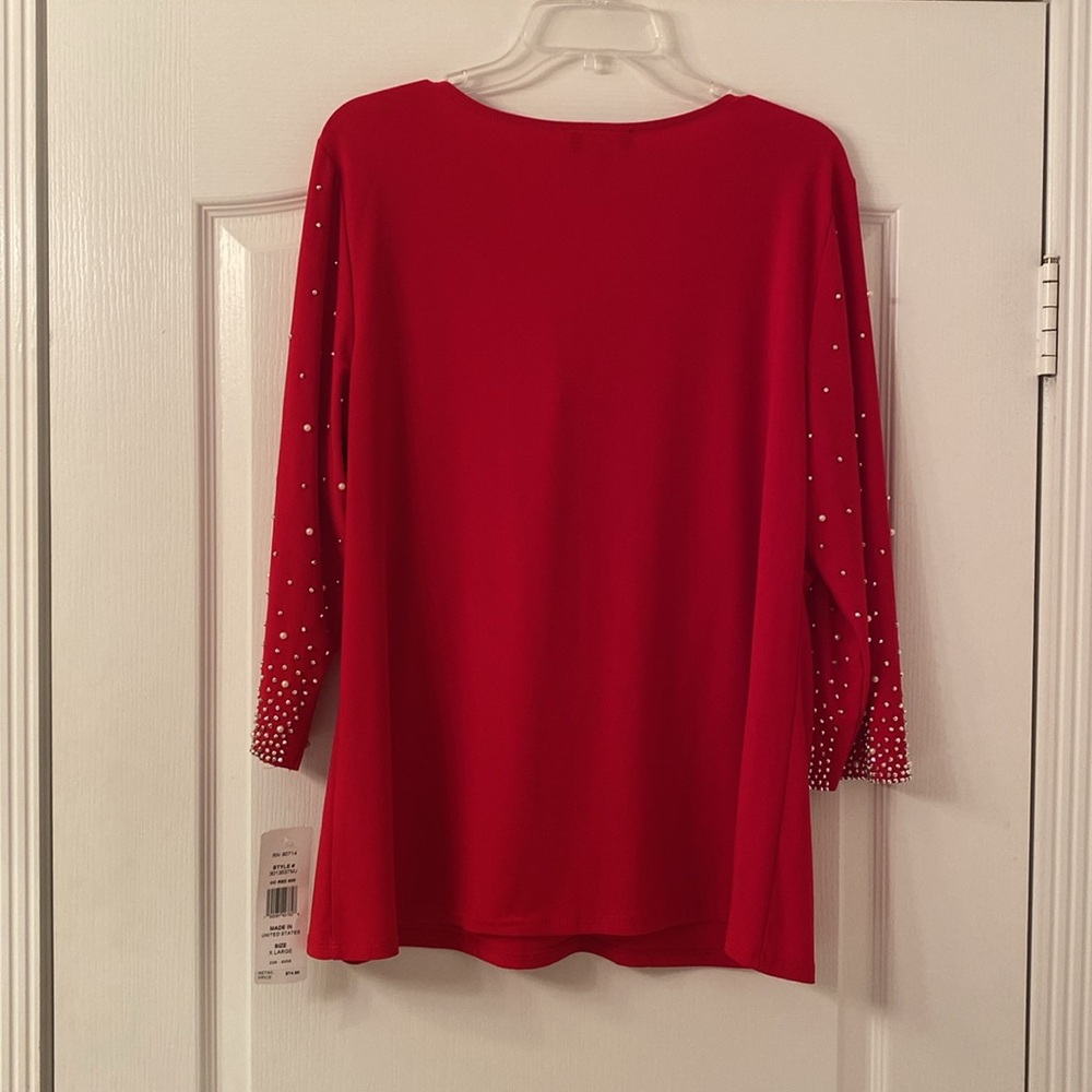 Msk red beaded top size xl NEW - Picture 7 of 9